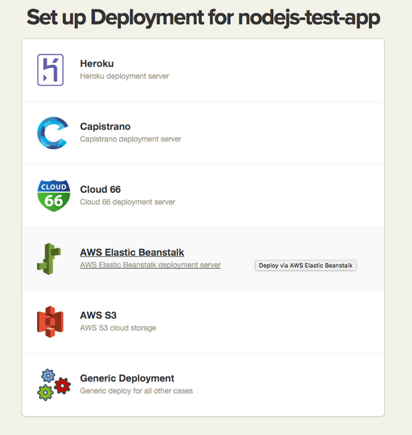 Node.js Choose deployment